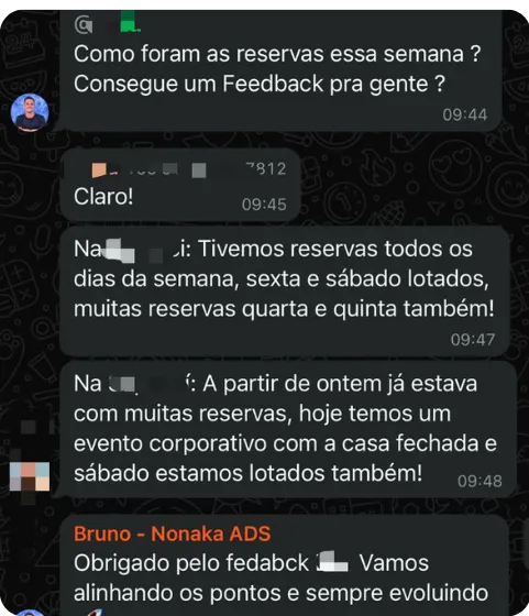 Print de resultado 3 enviado por cliente da Nonaka ADS