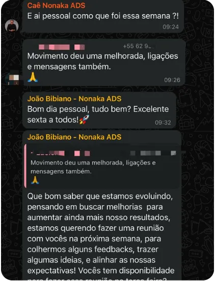 Print de resultado 5 enviado por cliente da Nonaka ADS