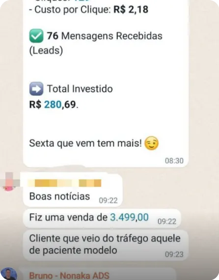 Print de resultado 8 enviado por cliente da Nonaka ADS