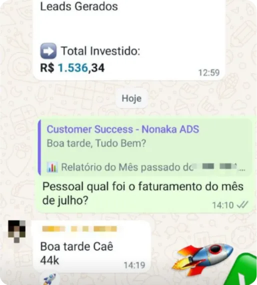 Print de resultado 11 enviado por cliente da Nonaka ADS