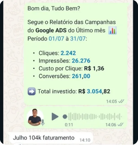 Print de resultado 12 enviado por cliente da Nonaka ADS