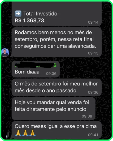 Print de resultado 16 enviado por cliente da Nonaka ADS
