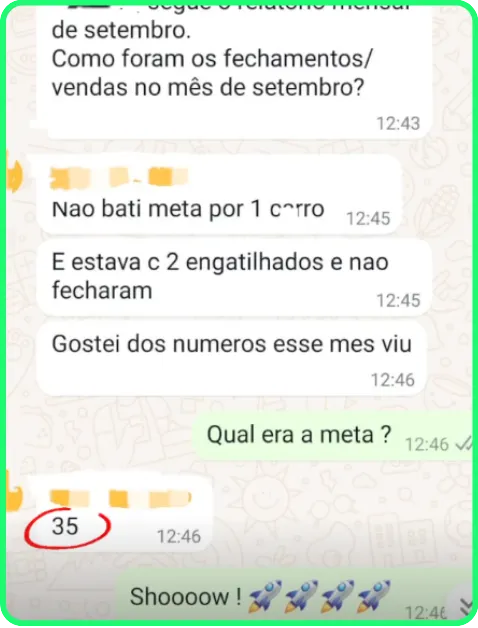 Print de resultado 19 enviado por cliente da Nonaka ADS