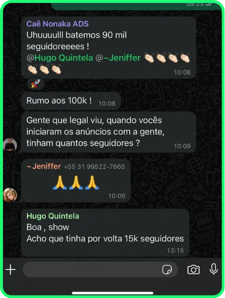 Print de resultado 23 enviado por cliente da Nonaka ADS