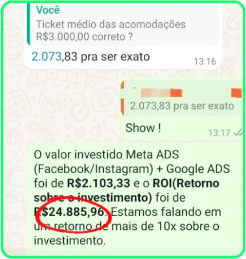 Print de resultado 37 enviado por cliente da Nonaka ADS