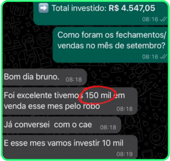 Print de resultado 38 enviado por cliente da Nonaka ADS